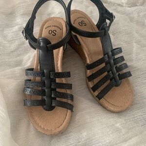 🇺🇸 Girl’s Wedges Sparkly Black